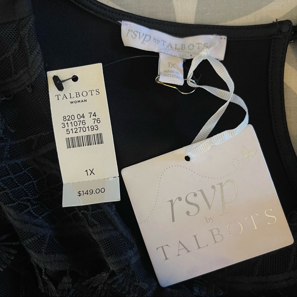 Talbots Rsvp Nwt Fringed Mesh Scalloped Top 1x - image 6